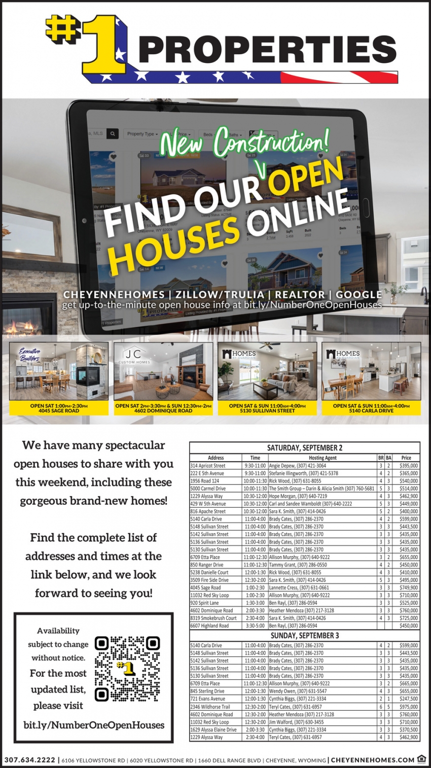 Find Our Open Houses Online
