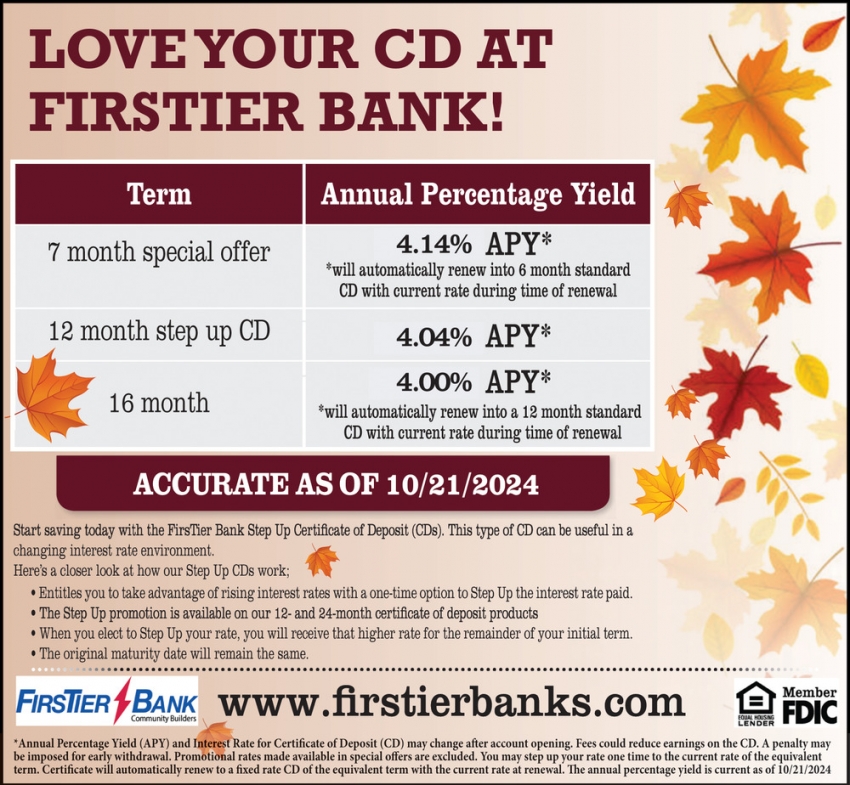 Love Your CD at Firstier Bank