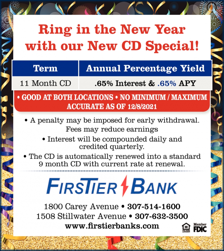Ring in the New Year with Our New CD Special!