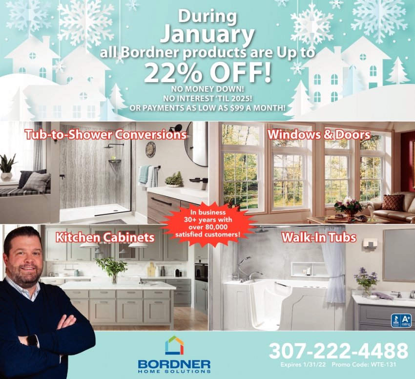 During January All Bordner Products Are Up to 22% Off!