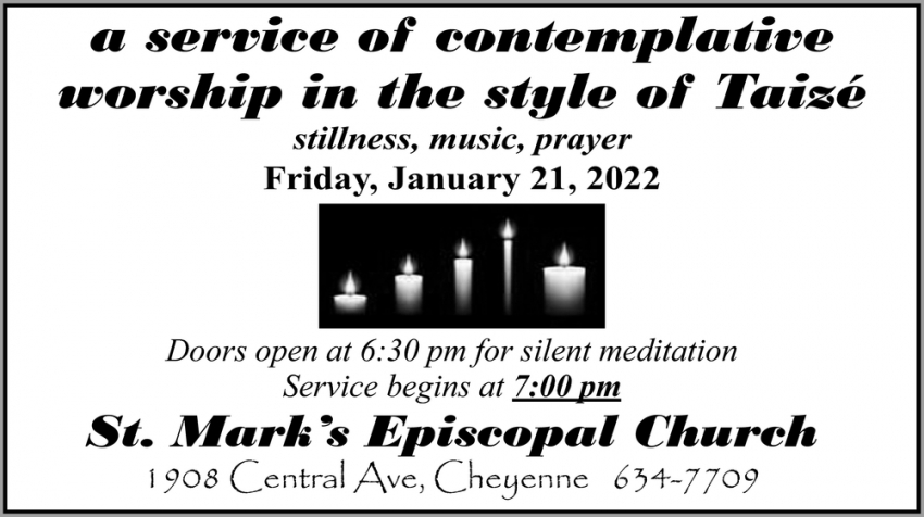 A Service of Contemplative Worship in the Style of Taizé