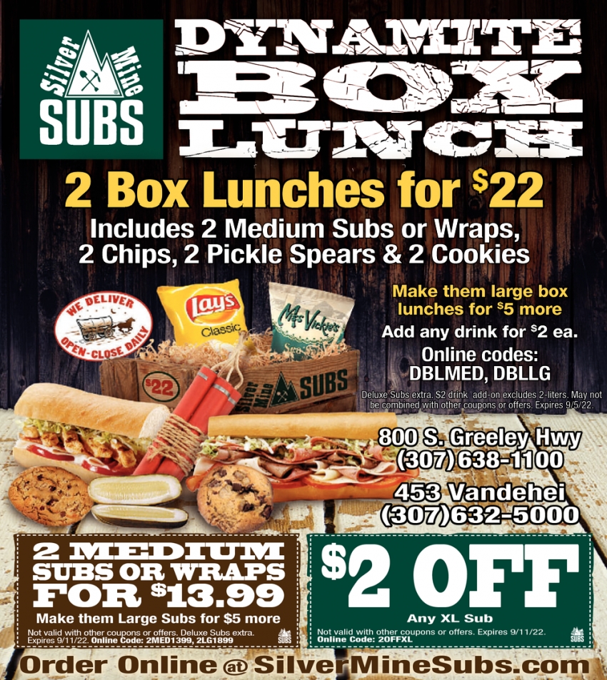 2 Box Lunches for $22