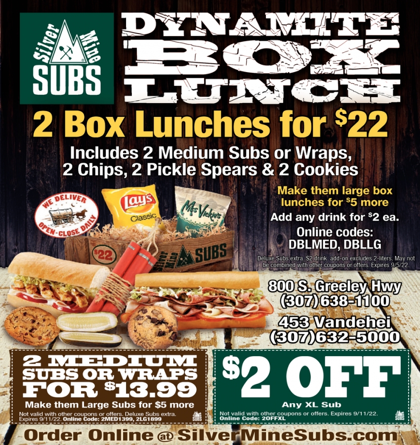 2 Box Lunches for $22