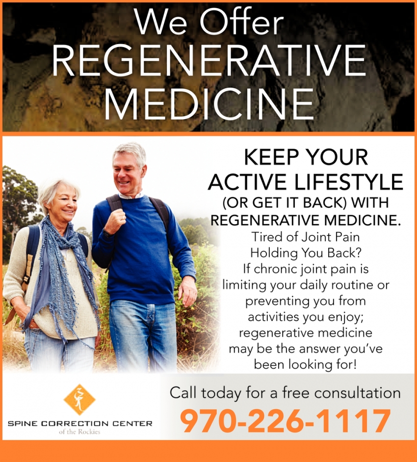 We Offer Regenerative Medicine
