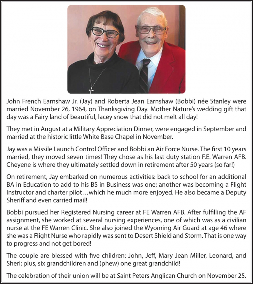 John French Earnshaw and Roberta Jean Earnshaw