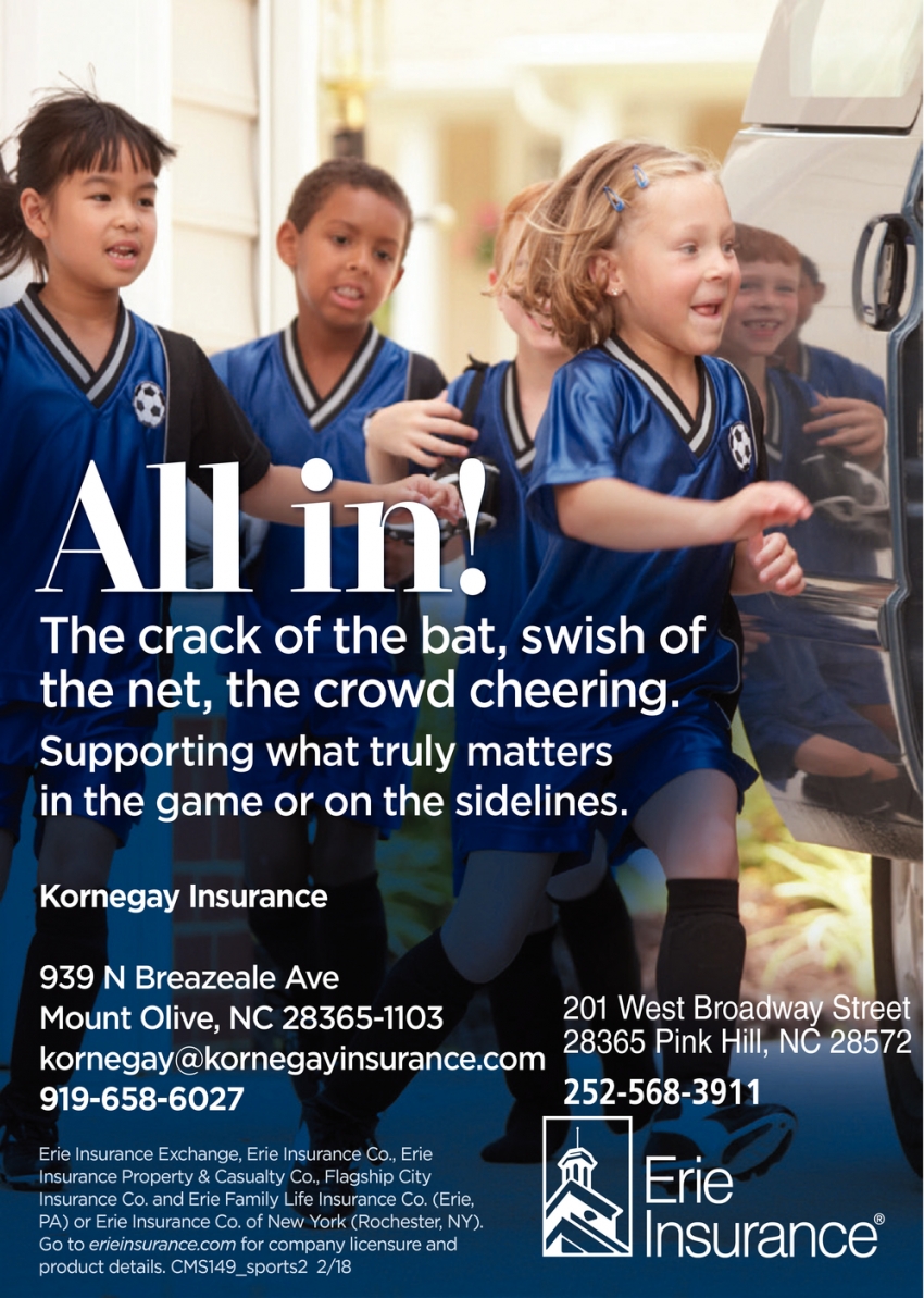 All In!, Kornegay Insurance, Pink Hill, NC