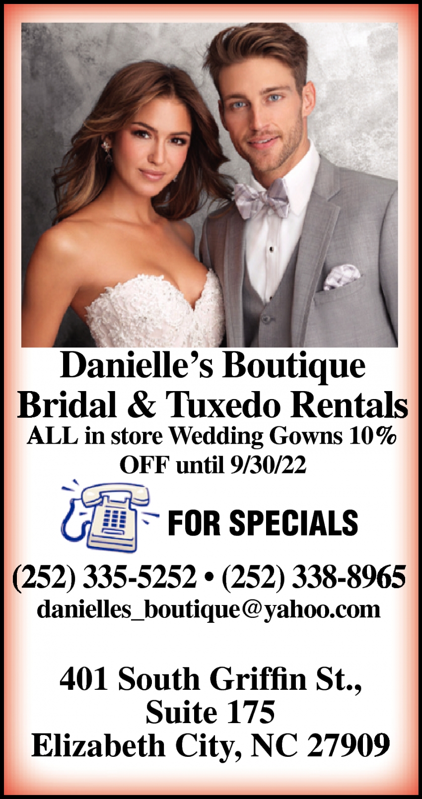 Bridal & Tuxedo Rentals , Danielle's Boutique, Elizabeth City, NC