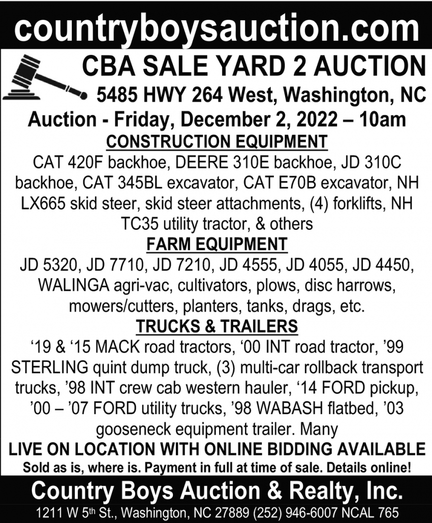 CBA Sale Yard 2 Auction