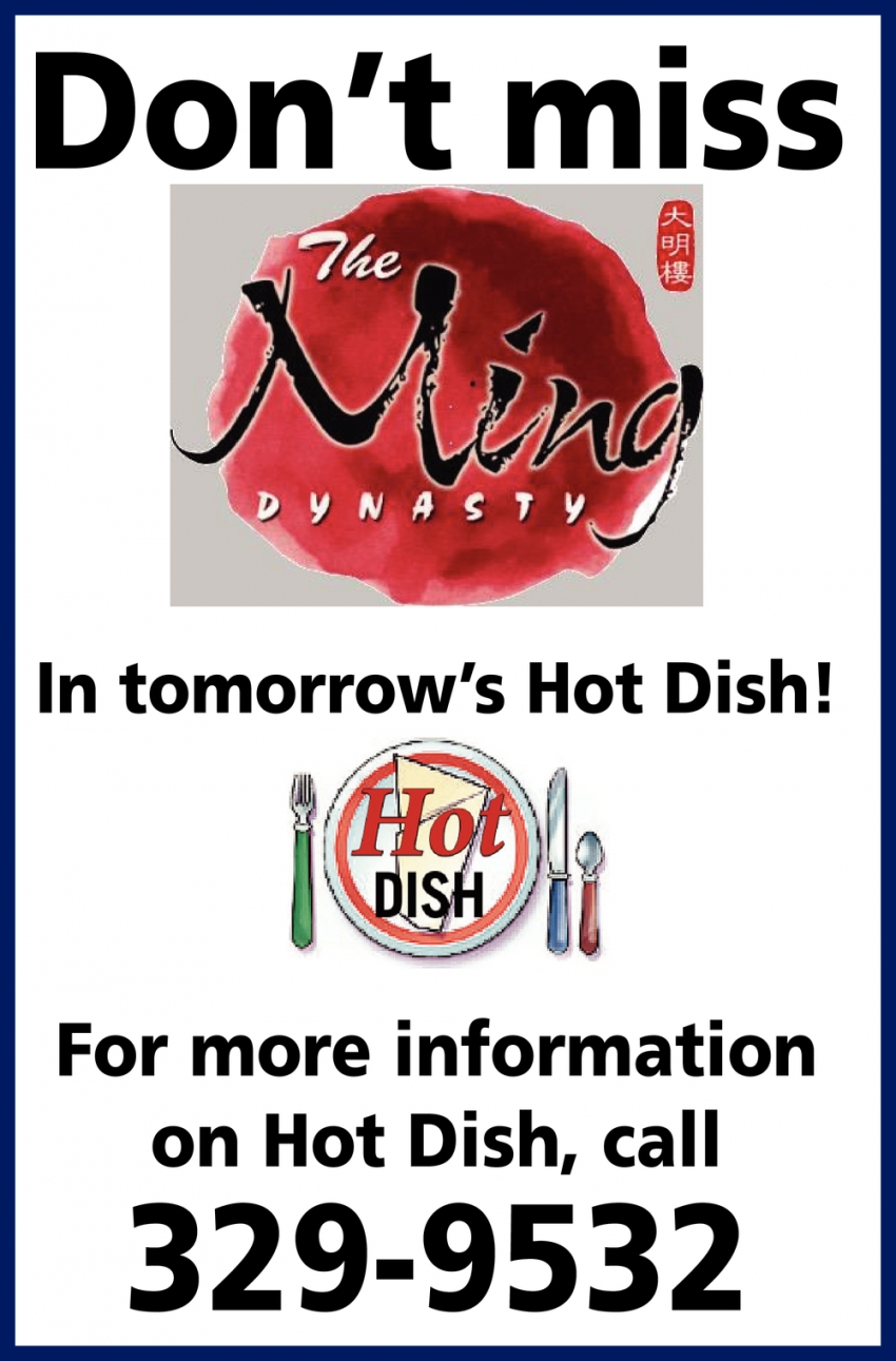 Don't Miss In Tomorrow's Hot Dish!