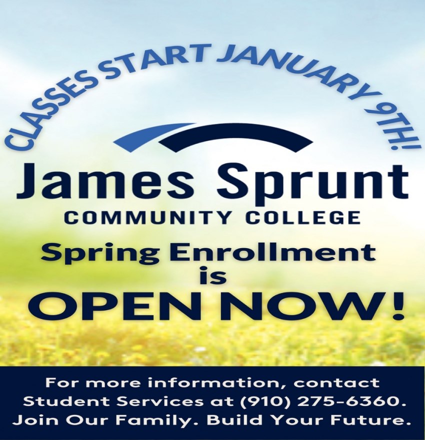 Spring Enrollment Is Open Now!
