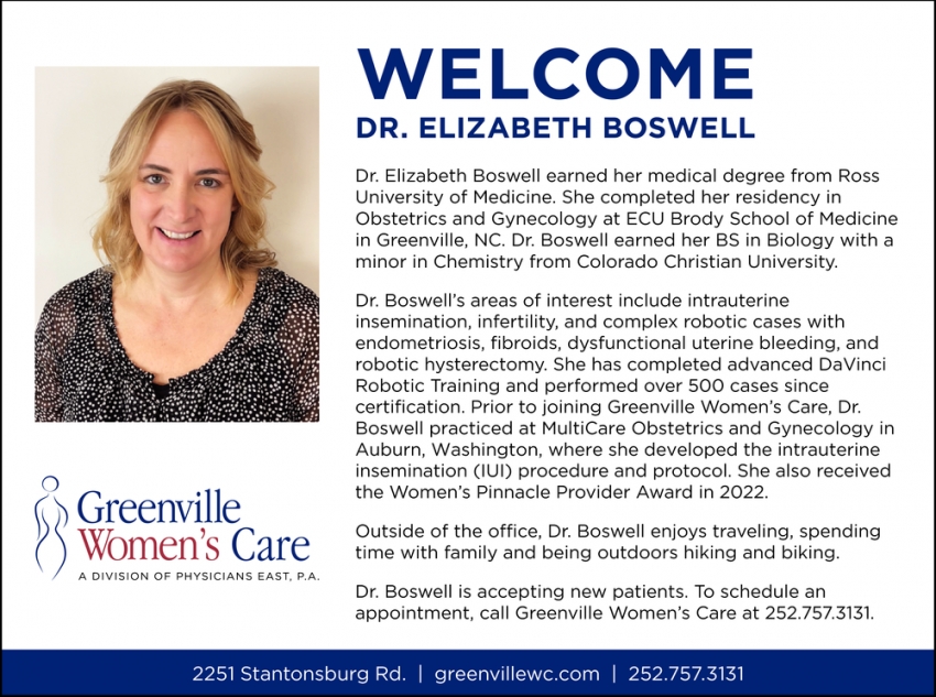 Welcome Dr. Elizabeth Boswell