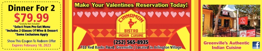 Make Your Valentines Reservation Today!
