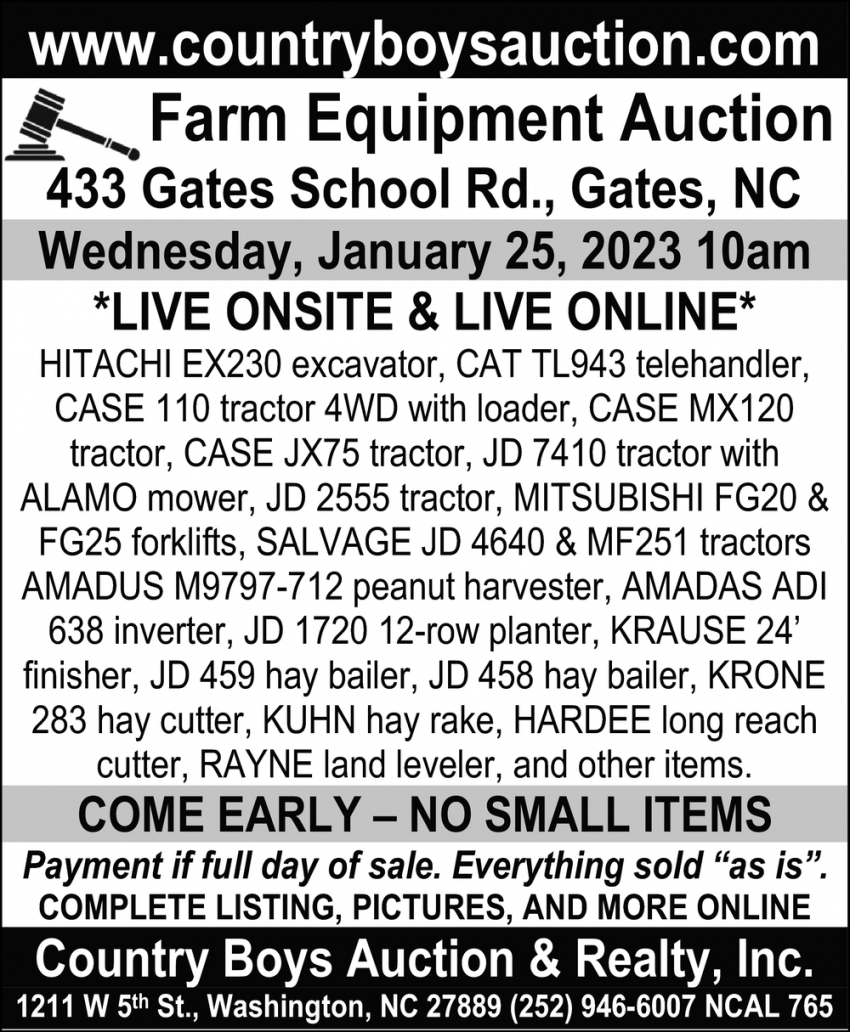 Farm Equipment Auction