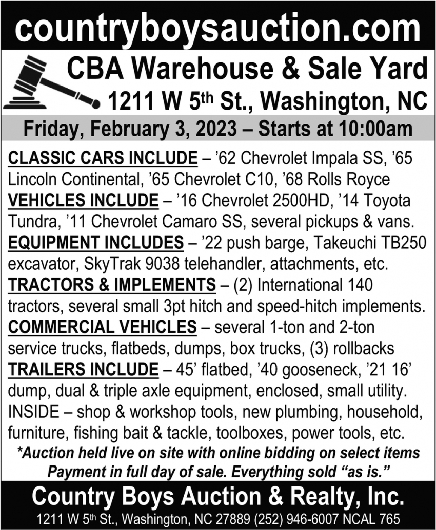CBA Warehouse & Sale Yard