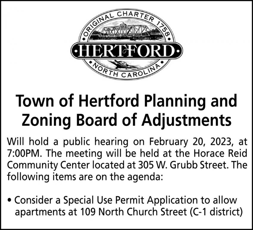 Town Of Hertford Planning And Zoning Board Of Adjustments