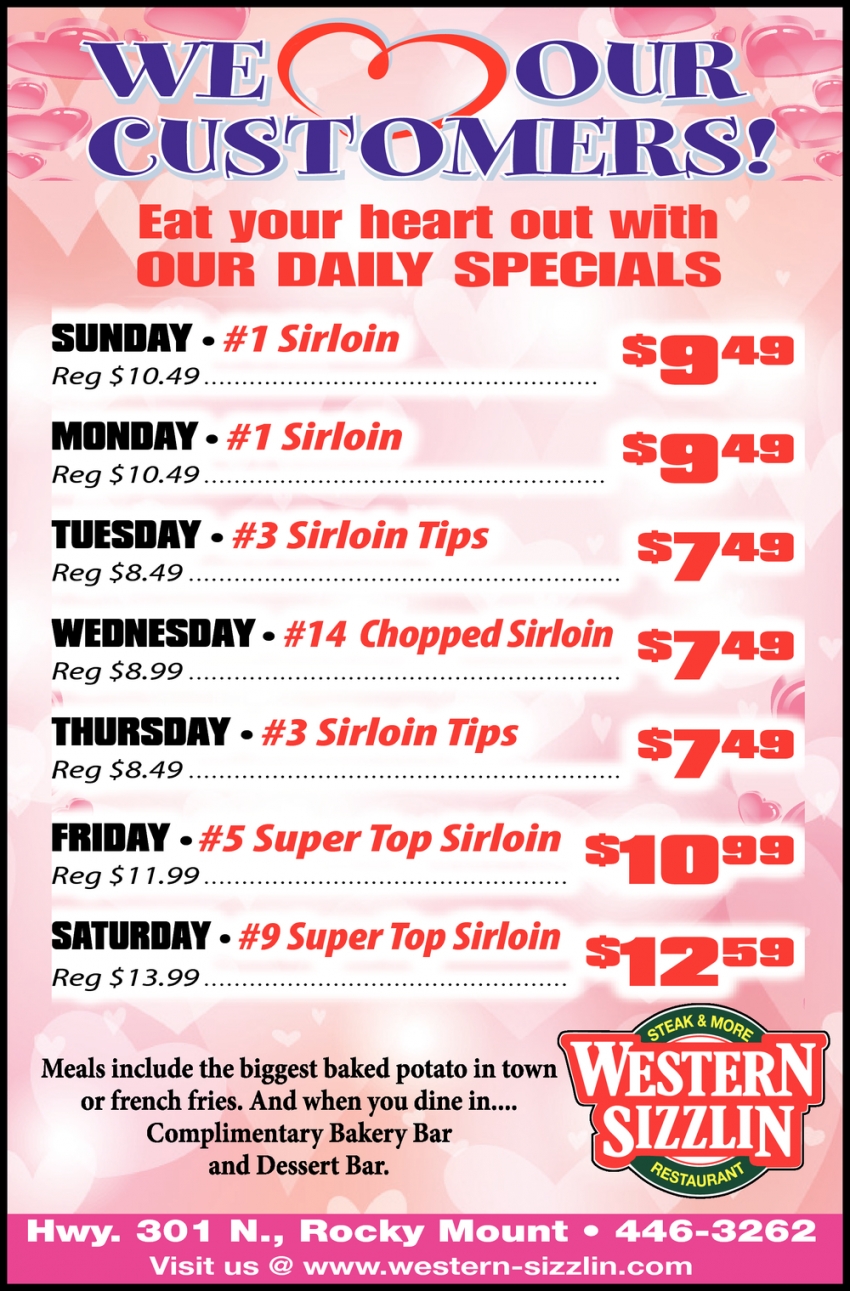 Eat Your Heart Out with Our Daily Specials