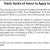Public Notice of Intent to Apply for Federal Assistance