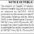 Notice of Public Hearing