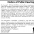 Notice of Public Hearing