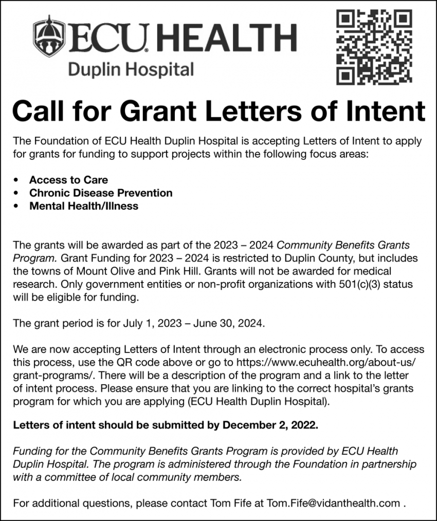 Call for Grant Letters of Intent