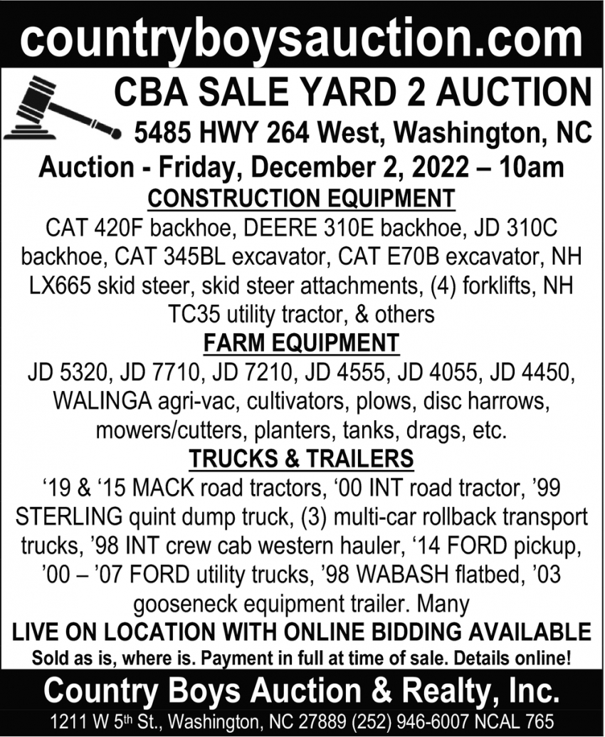 CBA Sale Yard 2 Auction