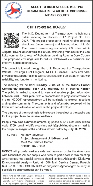 State of North Carolina Department of Transportation