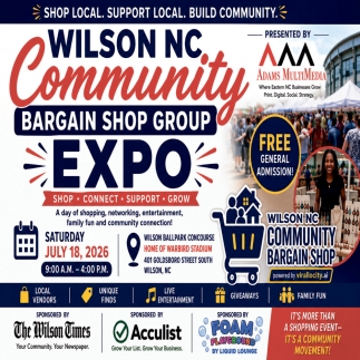 Wilson NC Community Bargain Shop Group Expo (Saturday, July 18, 2026)