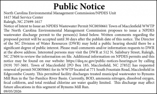 N.C. Department of Environmental Quality