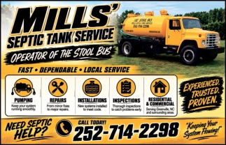 Mills' Septic Tank Service