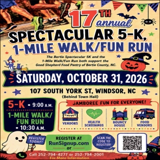 Bertie Spectacular 5K and Fun Run - Oct. 31, 2026