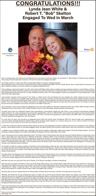 Lynda Jean White & Robert T. “Bob” Skelton