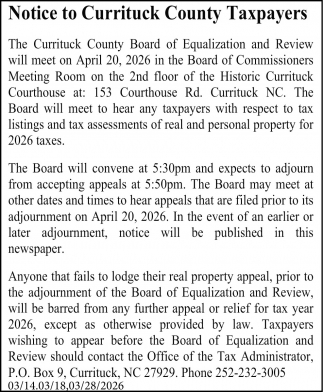 Currituck County Board of Equalization and Review