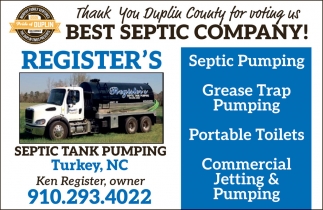 Register's Septic Tank Pumping
