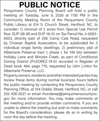 Perquimans County Planning Board