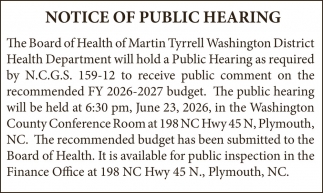 Board of Health of Martin-Tyrrell-Washington District Health Department