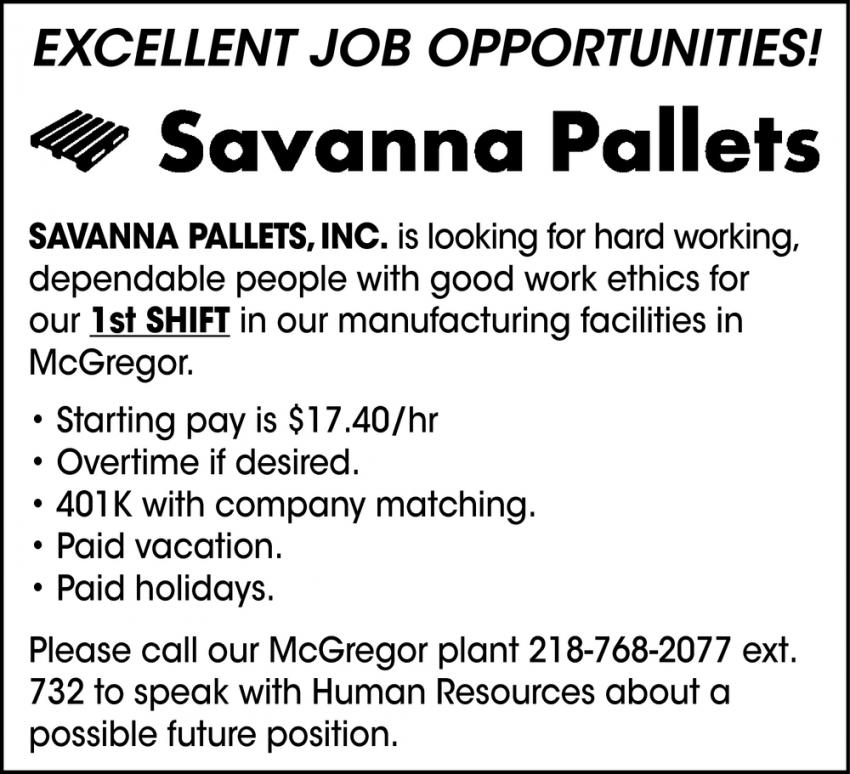 Excellent Job Opportunities!