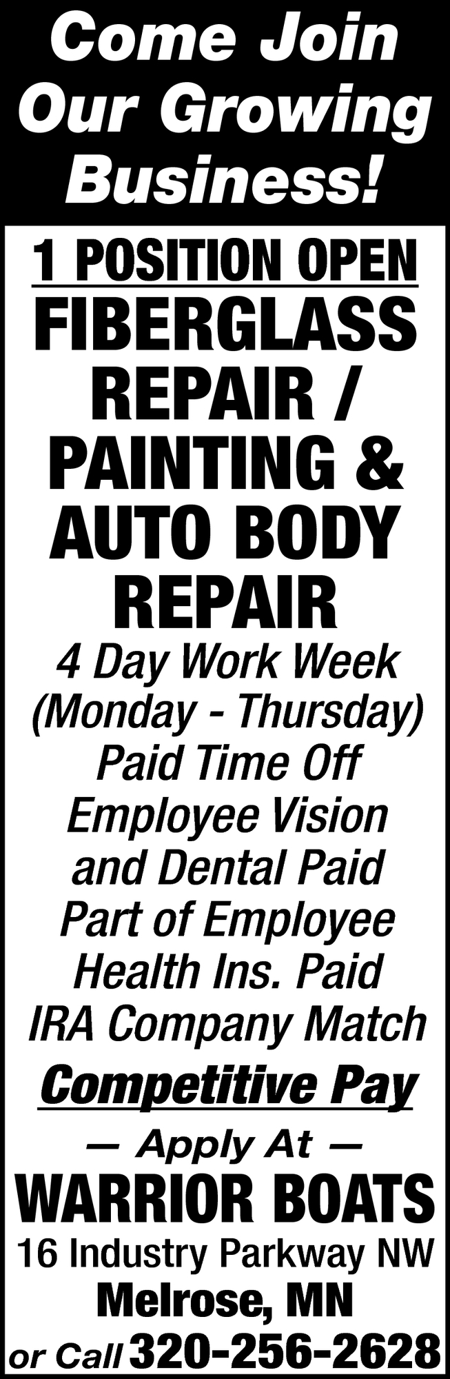 Fiberglass Repair/ Painting & Auto Body Repair