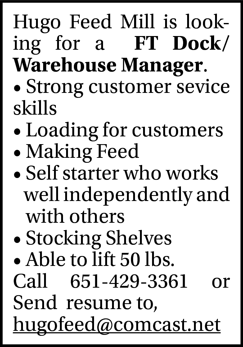 FT Dock/Warehouse Manager