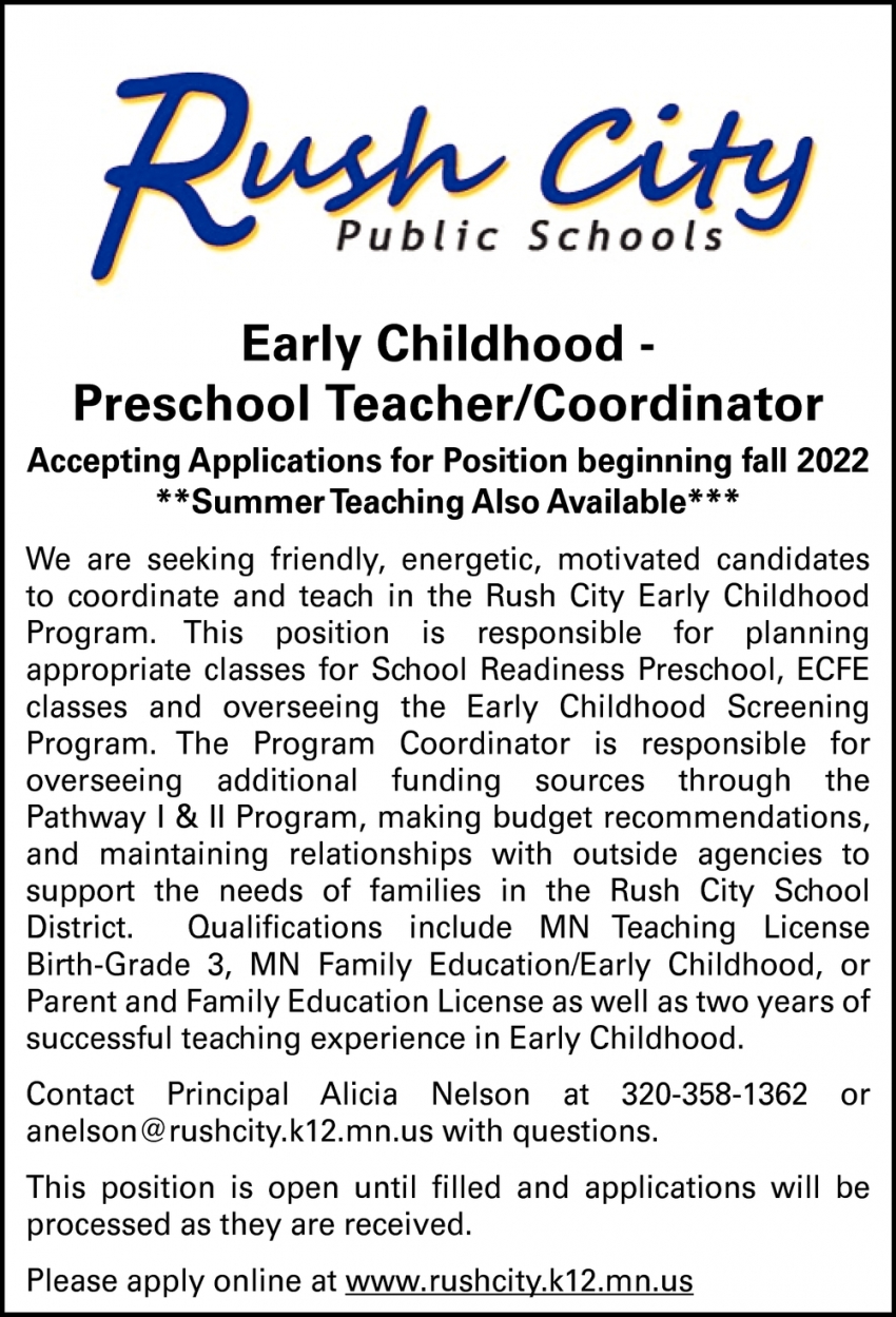 Preschool Teacher/Coordinator