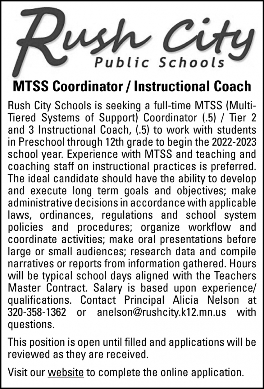MTSS Coordinator/Instructional Coach
