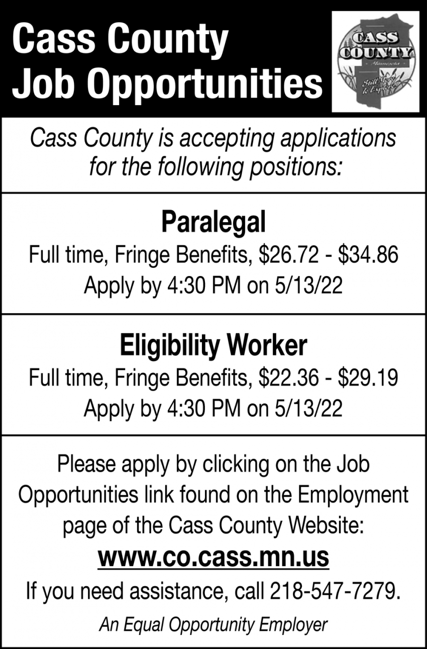Paralegal, Eligibility Worker