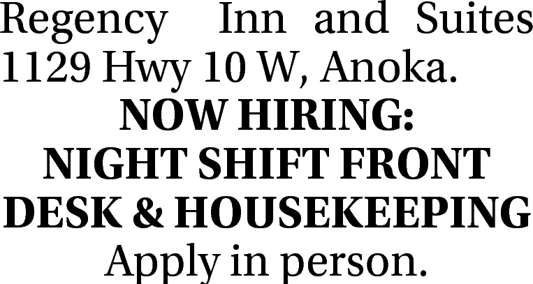 Night Shift Front Desk & Housekeeping