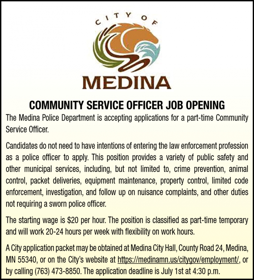 Community Service Officer Job Opening