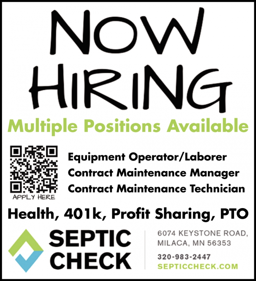 Multiple Positions Available