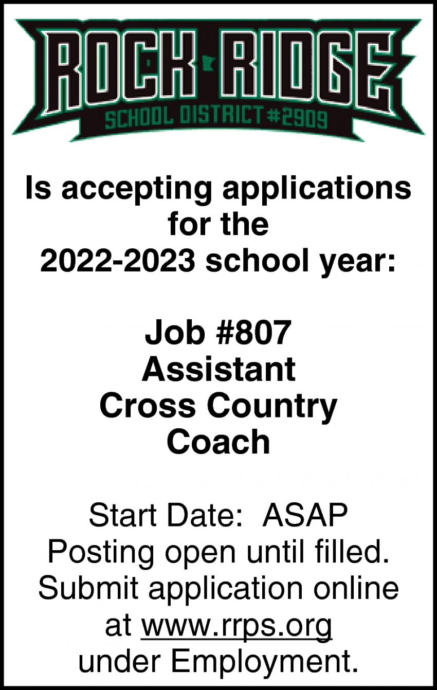 Assistant Cross Country Coach