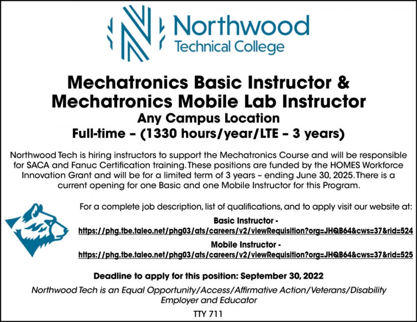 Mechatronics Basic Instructor & Mechatronics Mobile Lab Instructor