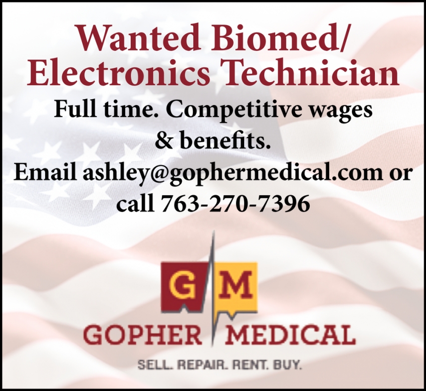 Wanted Biomed/Electronics Technician