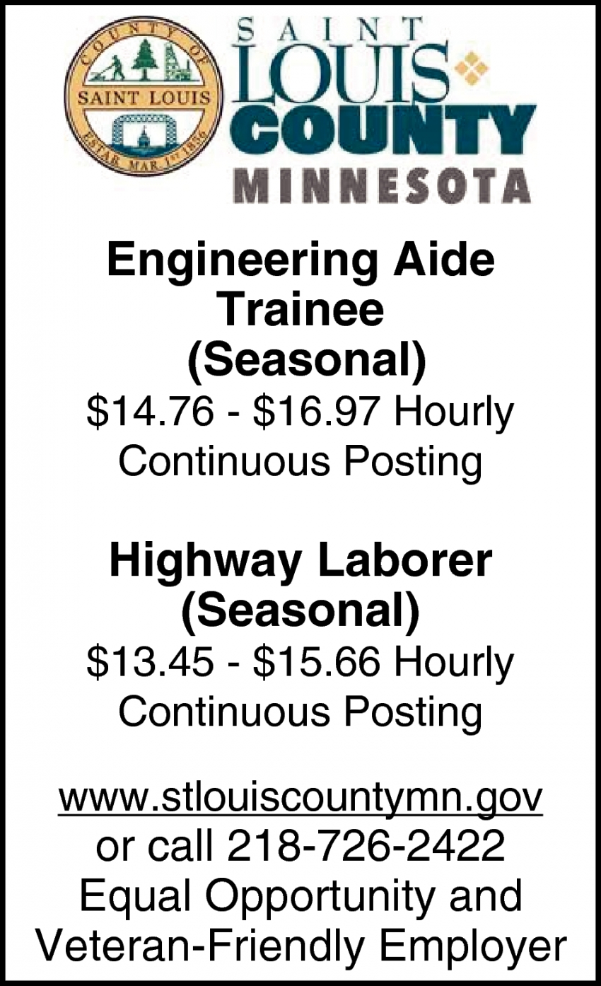 Engineering Aide Trainee, Highway Laborer