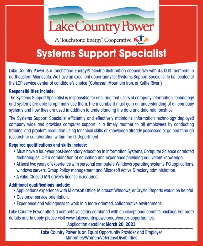 Systems Support Specialist
