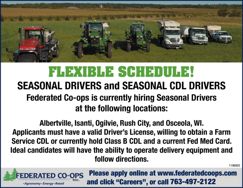 Seasonal Drivers - Seasonal CDL Drivers